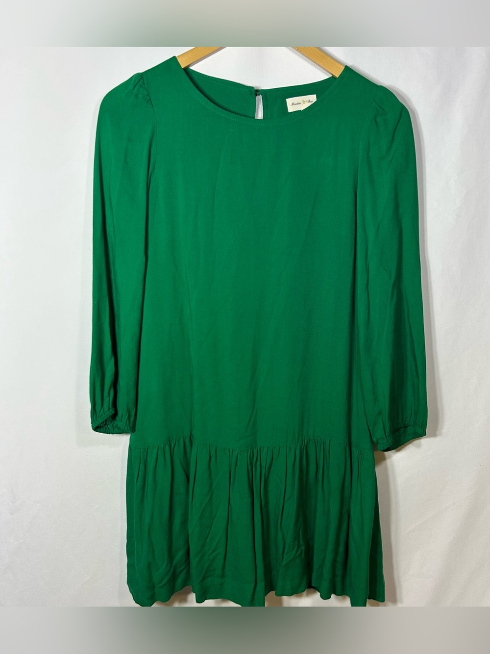 Meadow Rue Anthropologie Kelly Green Dress Tunic size 0 pockets